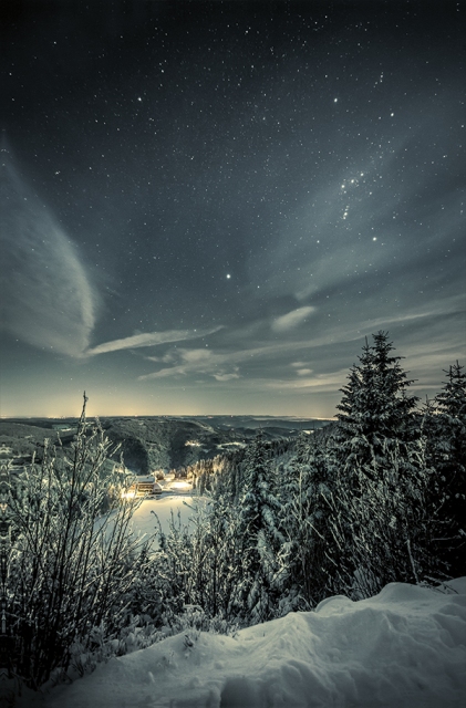 Winter night in Black Forest